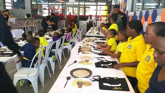 Learners enjoying a meal outing